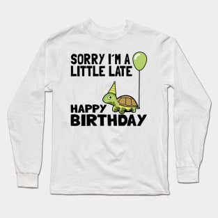 Funny Cute Turtle Birthday Gift Child Bday Present for Kids Long Sleeve T-Shirt